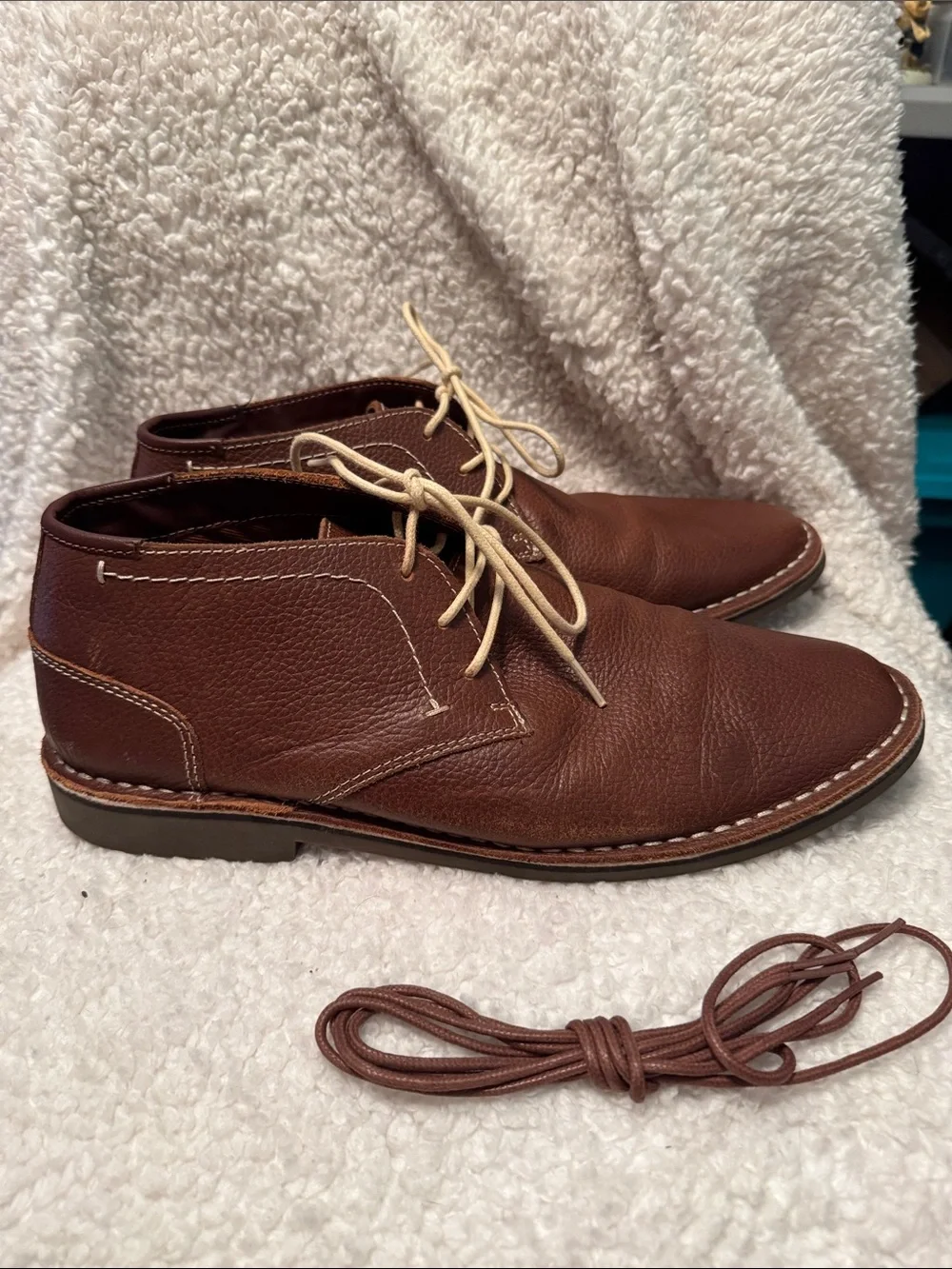 Kenneth Cole Reaction Desert Wind Brown Leather Chukka Ankle Boots Size 12 M
